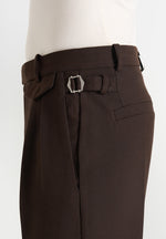 Pierre - Twin Pleat Tailored Wool-Blend Trousers - Brown
