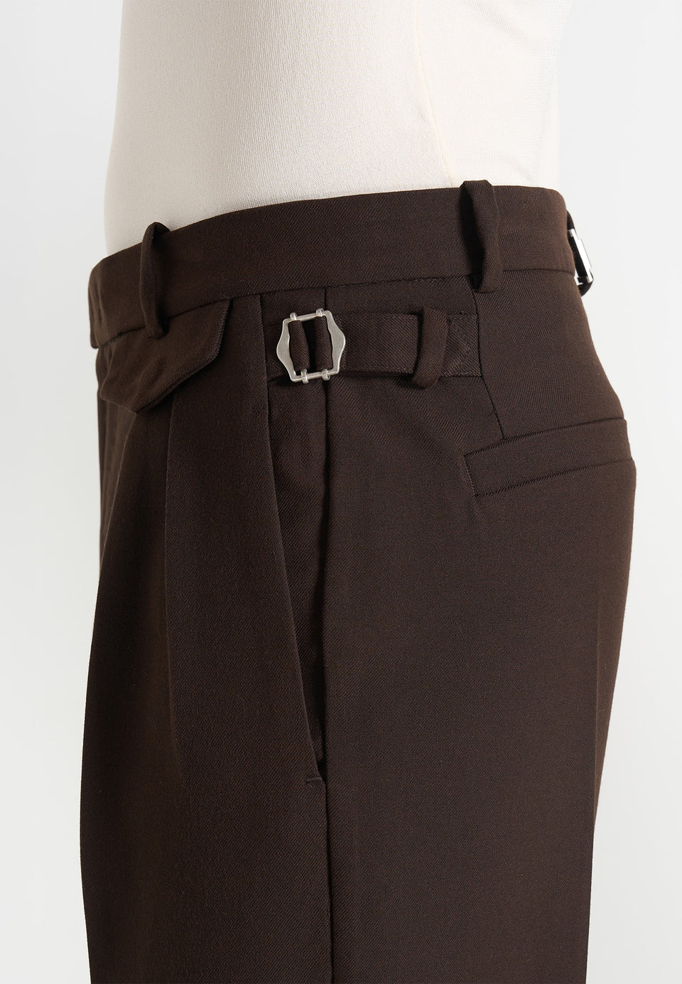 Pierre - Twin Pleat Tailored Wool-Blend Trousers - Brown