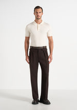 Pierre - Twin Pleat Tailored Wool-Blend Trousers - Brown