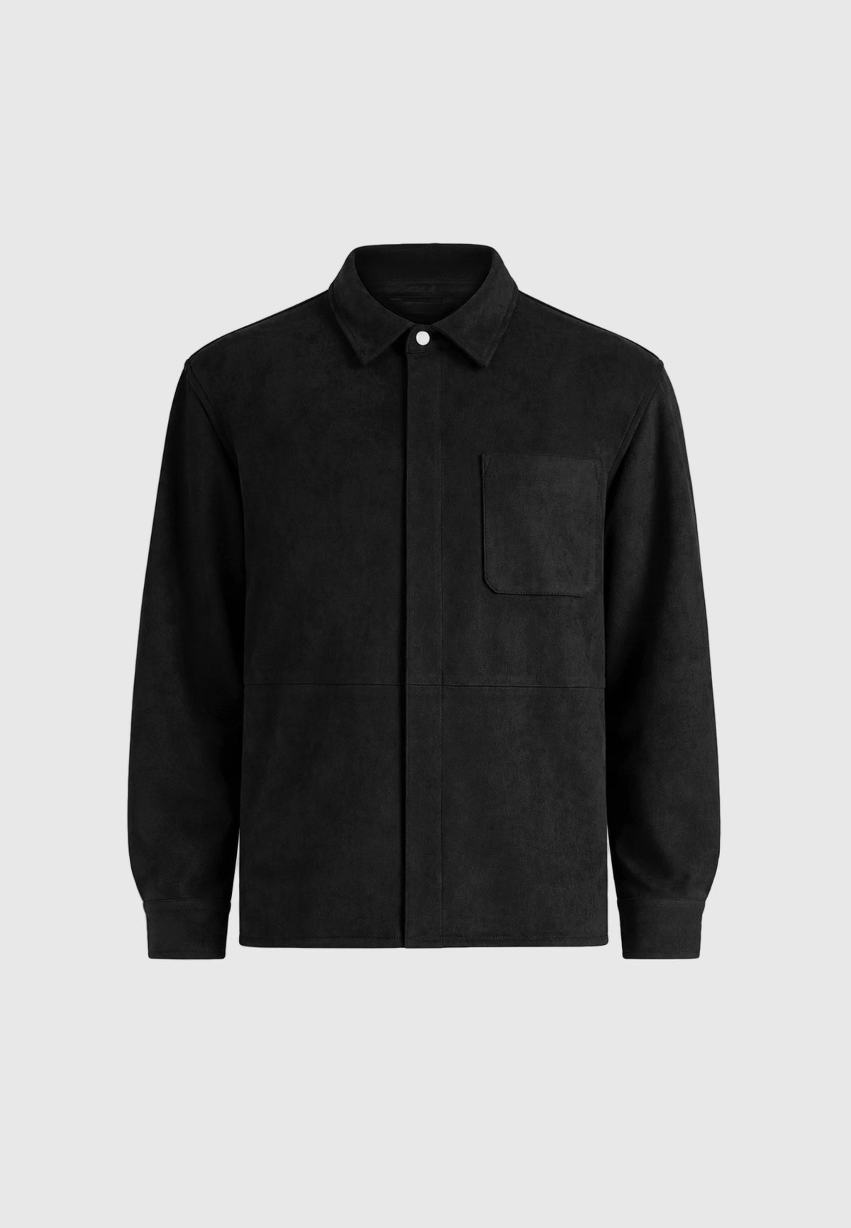 Andy - Unisex Suede Long Sleeve Shirt - Black