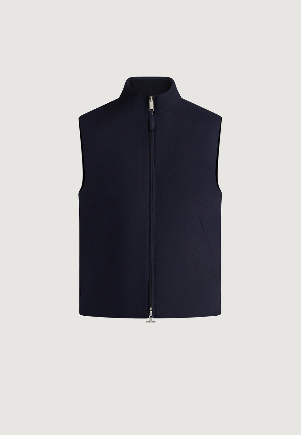 Levi - Zip-Through Wool-Blend Tailored Gilet - Dark Navy