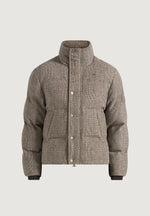 Tate - Check Wool Puffer Jacket - Brown