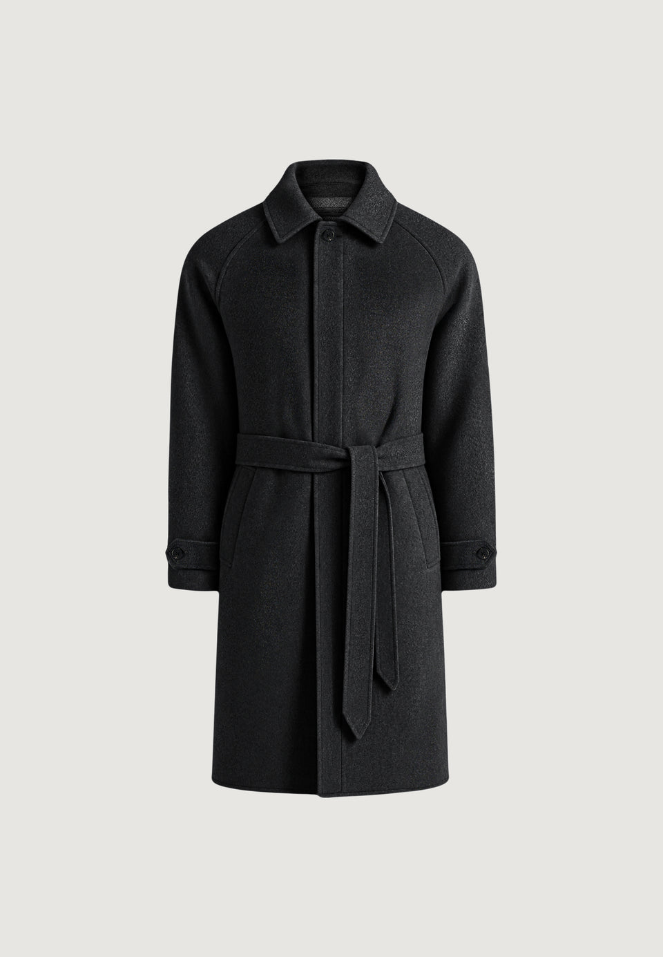 Alfie - Reversible Belted Wool-Blend Car Coat - Grey / Black