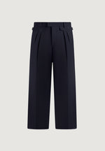 Pierre - Twin Pleat Tailored Wool-Blend Trousers - Dark Navy