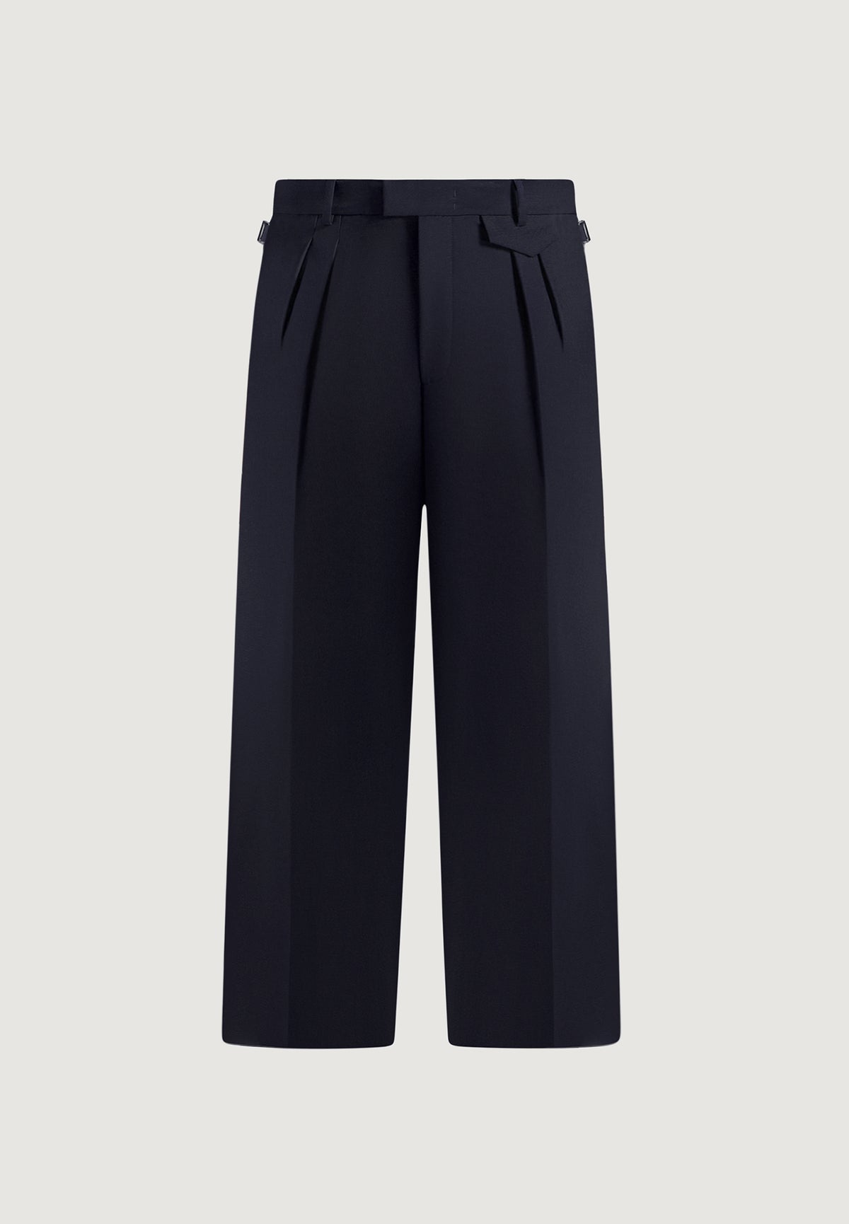 Pierre - Twin Pleat Tailored Wool-Blend Trousers - Dark Navy