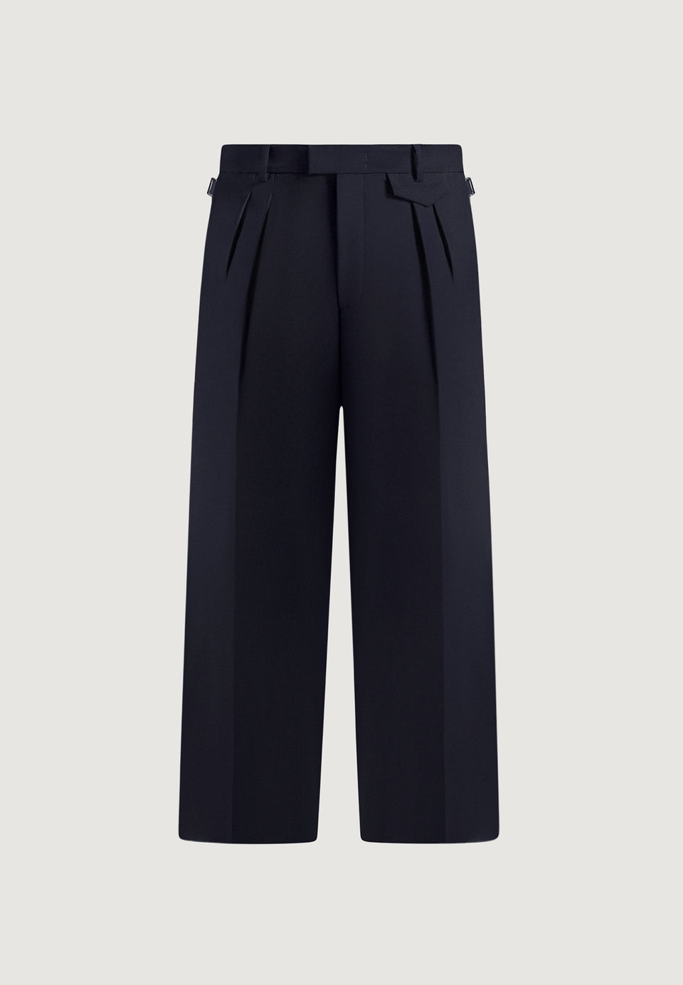 Pierre - Twin Pleat Tailored Wool-Blend Trousers - Dark Navy