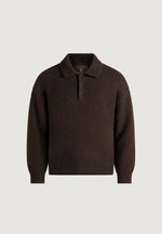 Finn - Brushed Wool-Blend Polo Knit Jumper - Brown