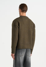 KW001 - Brushed Wool-Blend Knit Signature Jumper - Olive