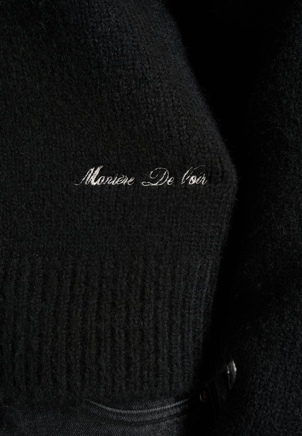 KW001 - Brushed Wool-Blend Knit Signature Jumper - Black