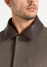 Cameron - Unisex Oversized Textured Tailored Bomber Jacket - Taupe