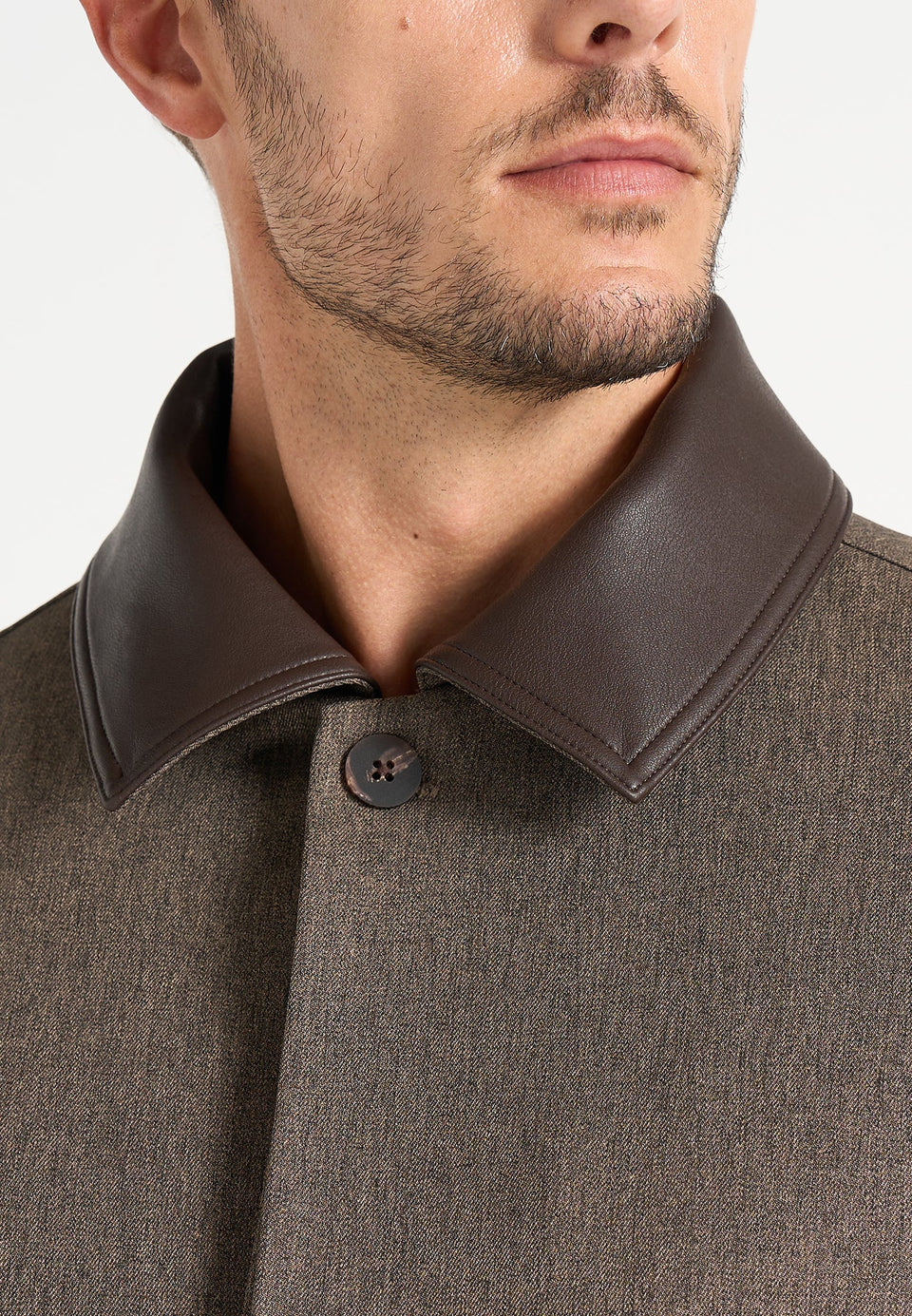 Cameron - Unisex Oversized Textured Tailored Bomber Jacket - Taupe