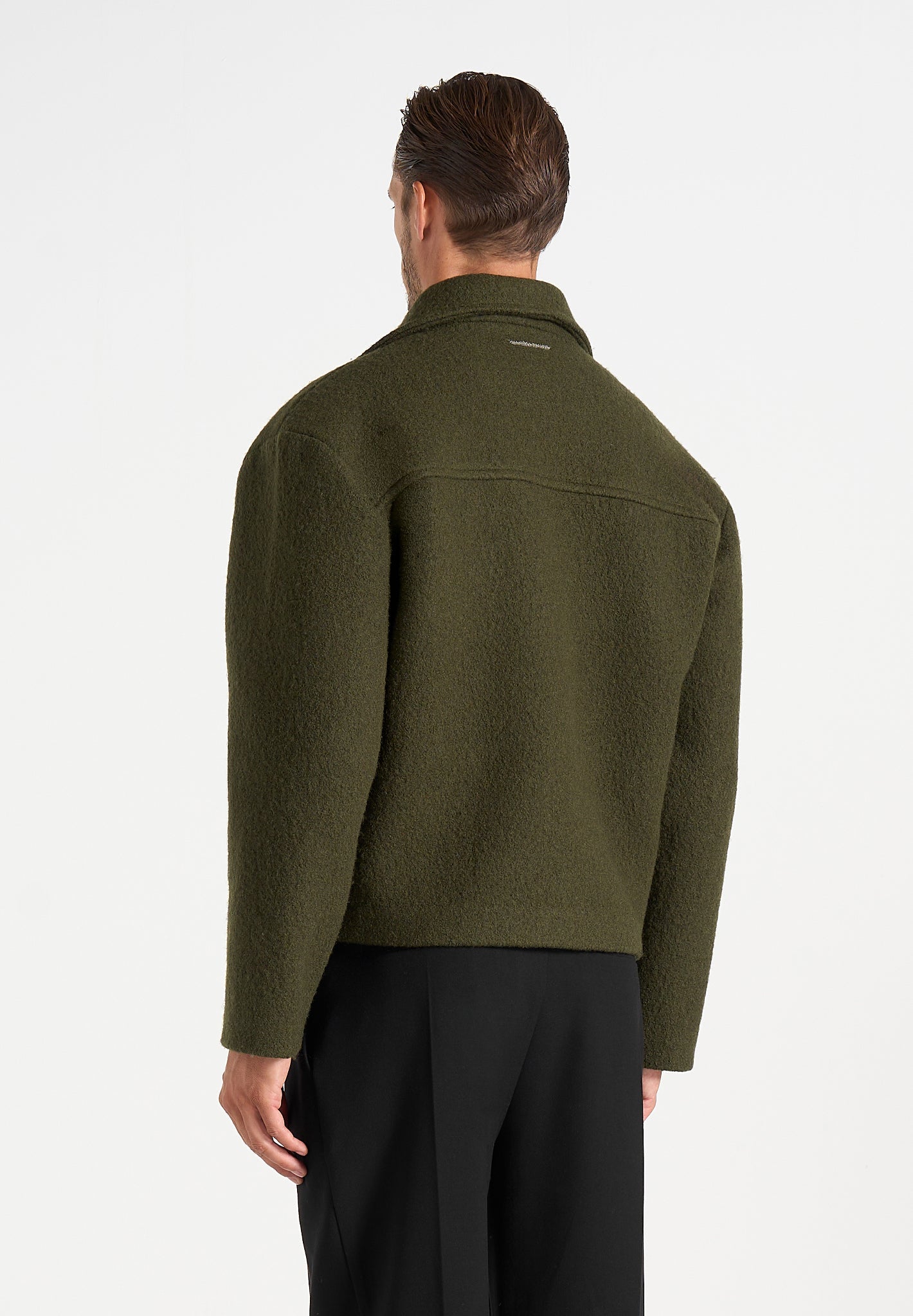 Mika - Unisex Double Breasted Wool Jacket - Olive