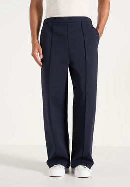 Jerome - Wide Leg Neoprene Trousers - Navy