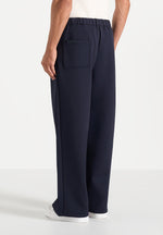 Jerome - Wide Leg Neoprene Trousers - Navy