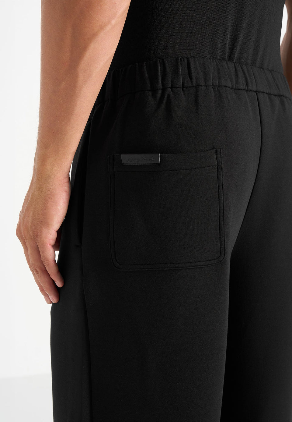 Jerome - Wide Leg Neoprene Trousers - Black