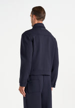 Kairo - Neoprene Trucker Jacket - Navy