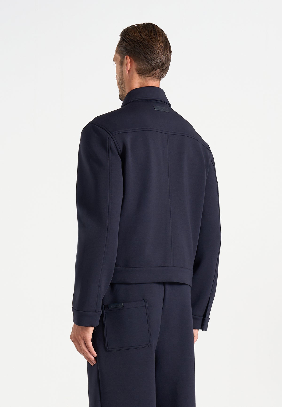 Kairo - Neoprene Trucker Jacket - Navy