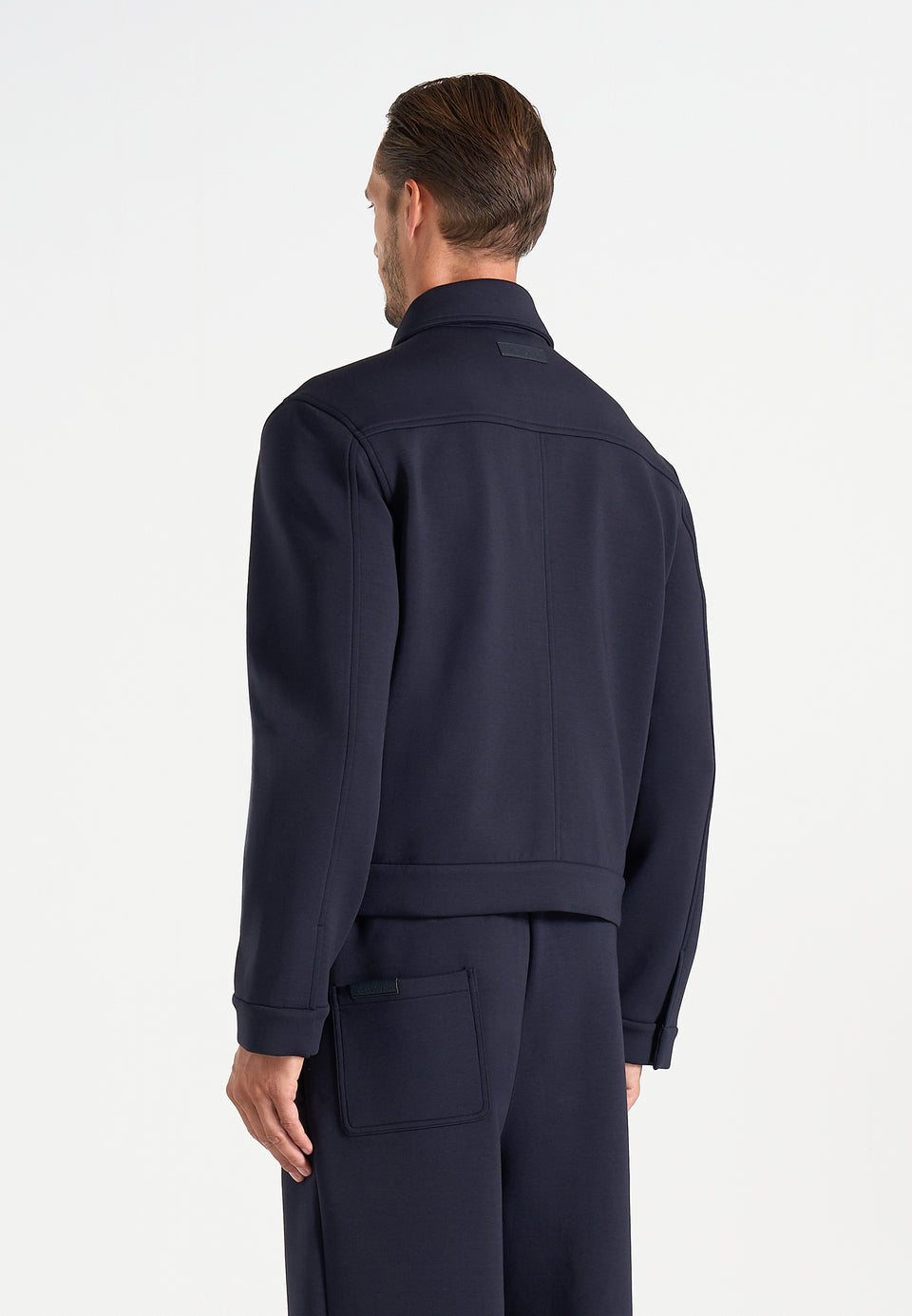 Kairo - Neoprene Trucker Jacket - Navy