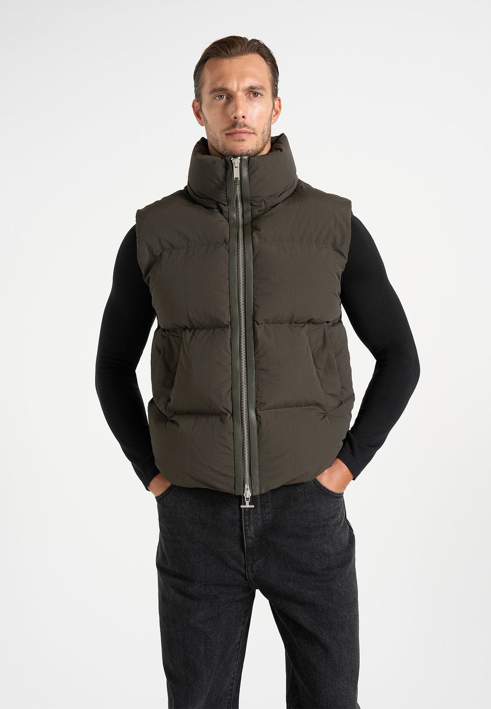 Eric - 2-in-1 Puffer/Gilet Jacket - Olive