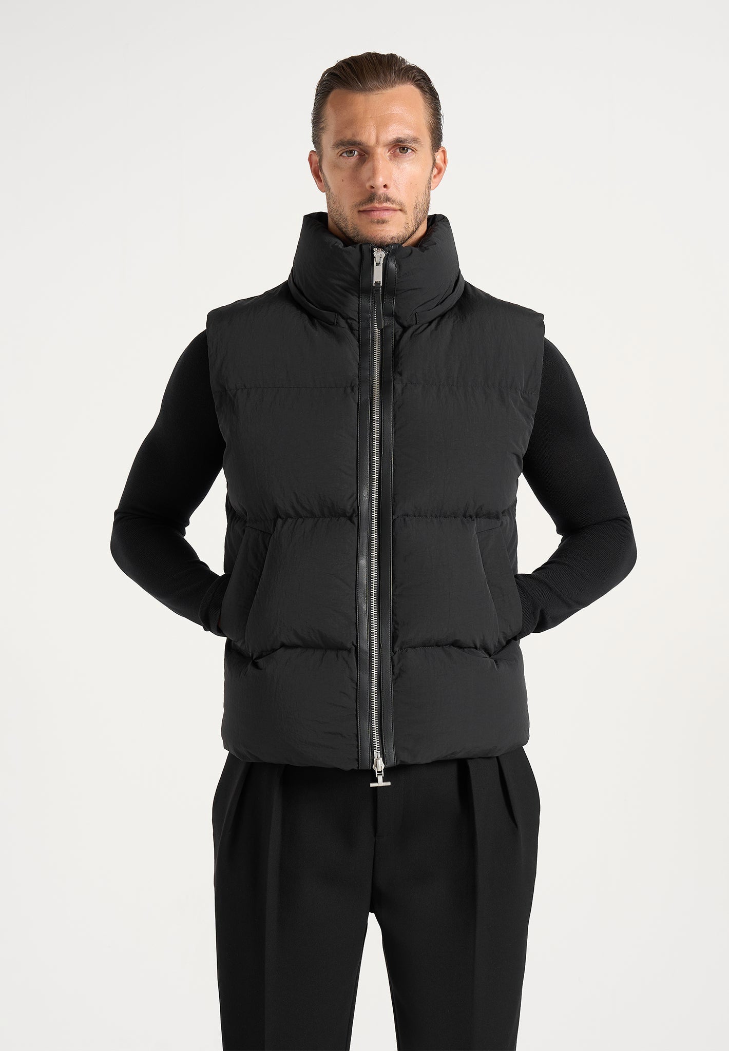 Eric - 2-in-1 Puffer/Gilet Jacket - Black | Manière De Voir