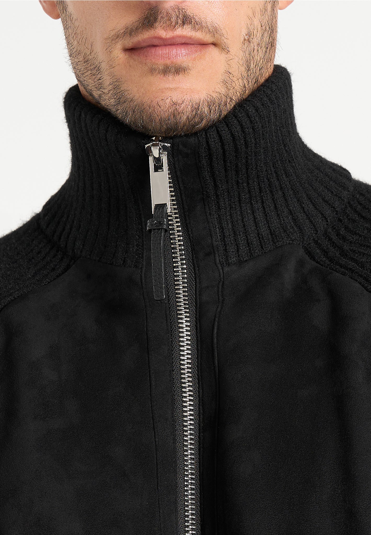 Rami - Suede & Knit Jacket - Black