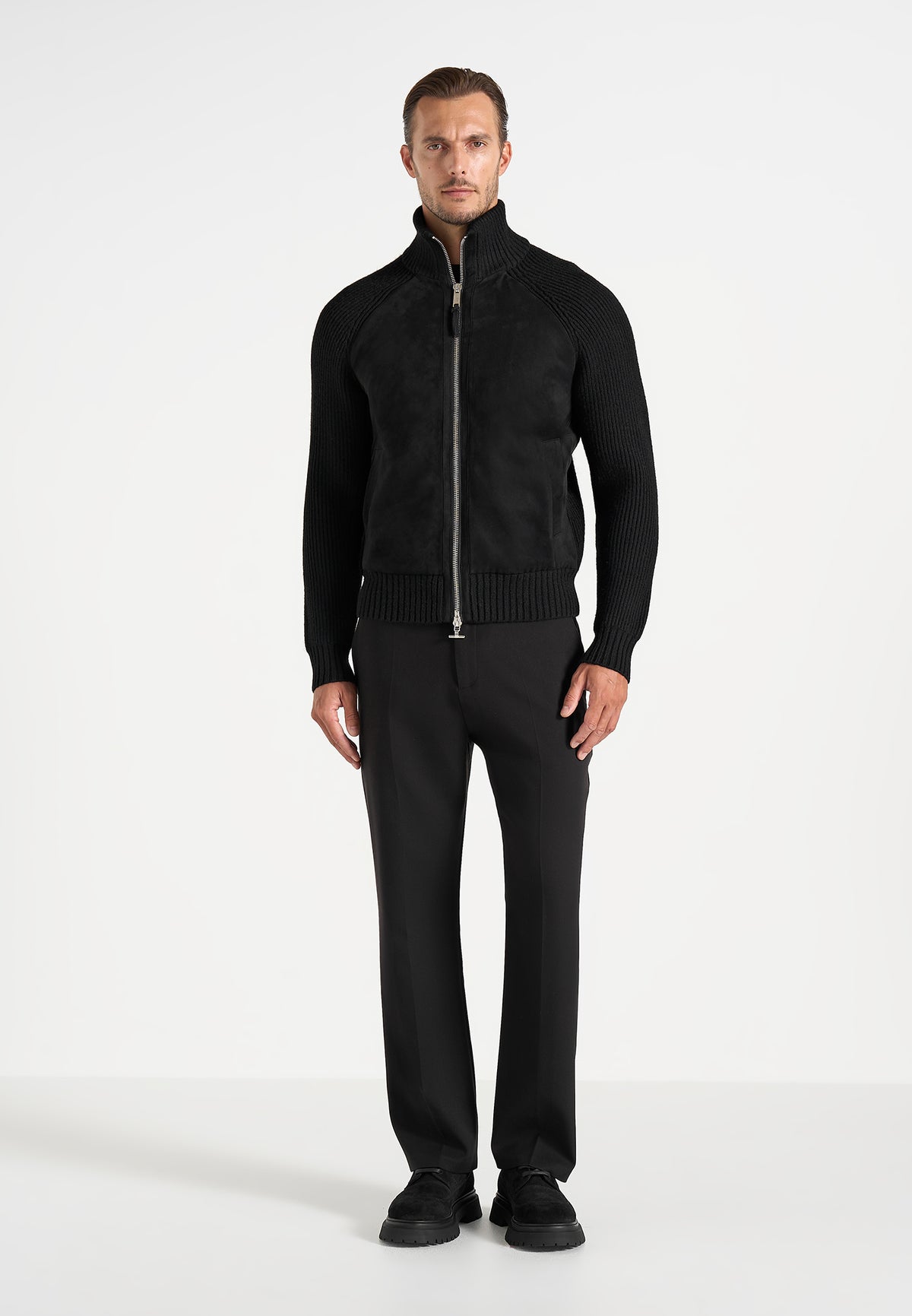 Rami - Suede & Knit Jacket - Black