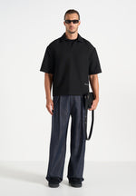 Lior - Box Pleat Wide Leg Denim Jeans - Indigo