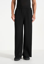 Jonas - Pleated Wide Leg Trousers - Black