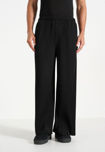 Jonas - Pleated Wide Leg Trousers - Black
