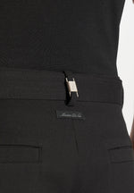 Loic - Wide Leg Tailored Trousers With Belt - Black