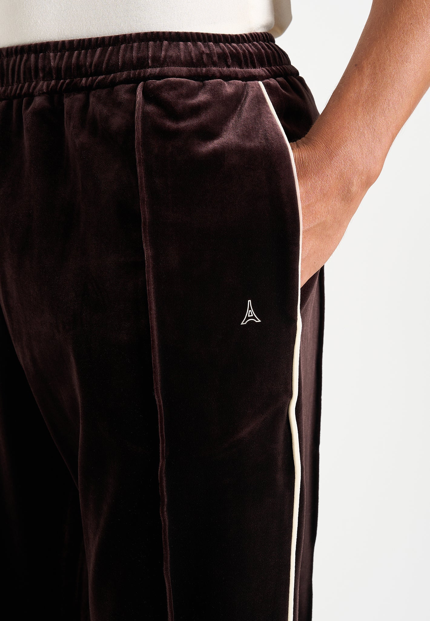 Eiffel Velour Track Pants - Brown