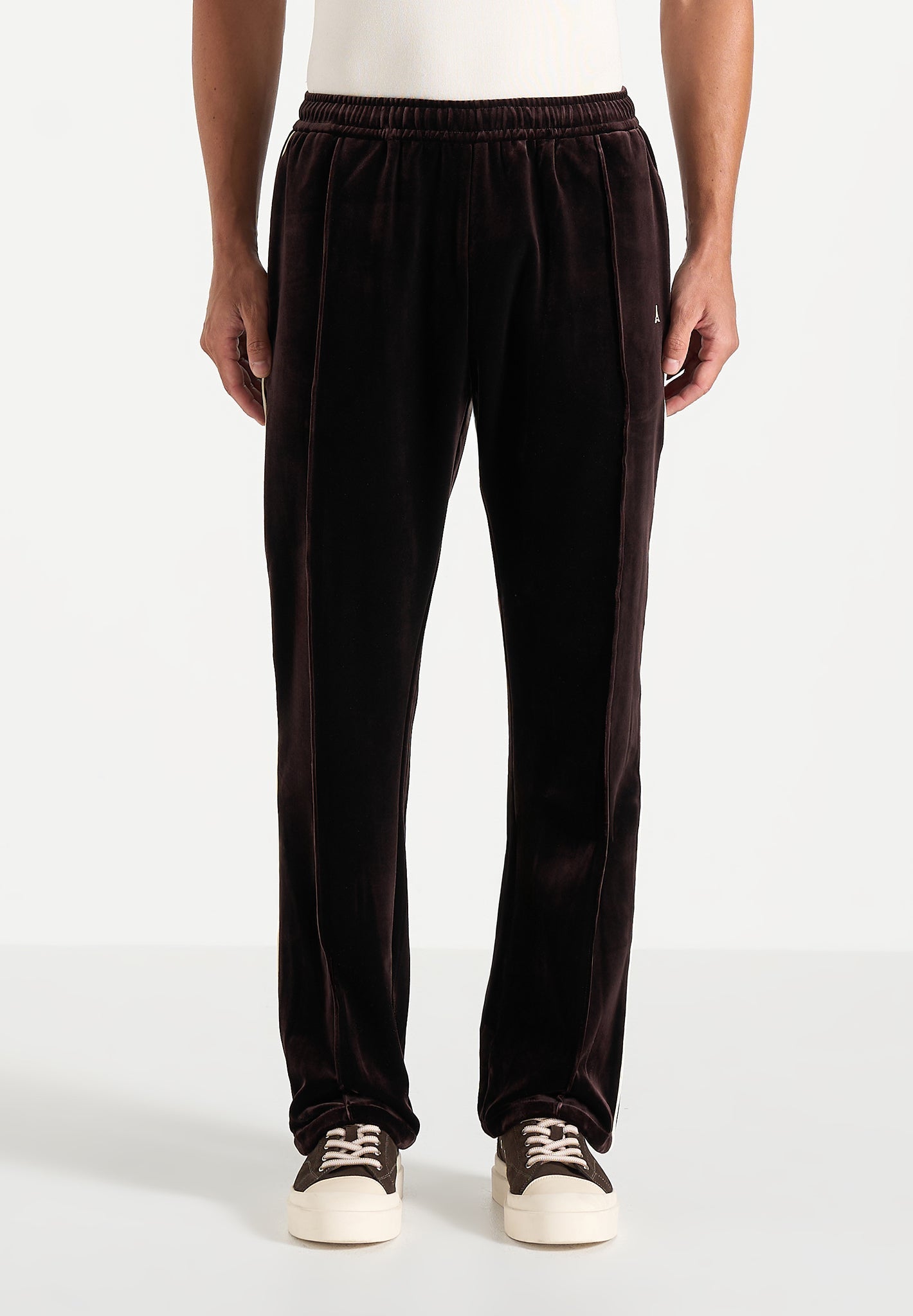 Eiffel Velour Track Pants - Brown