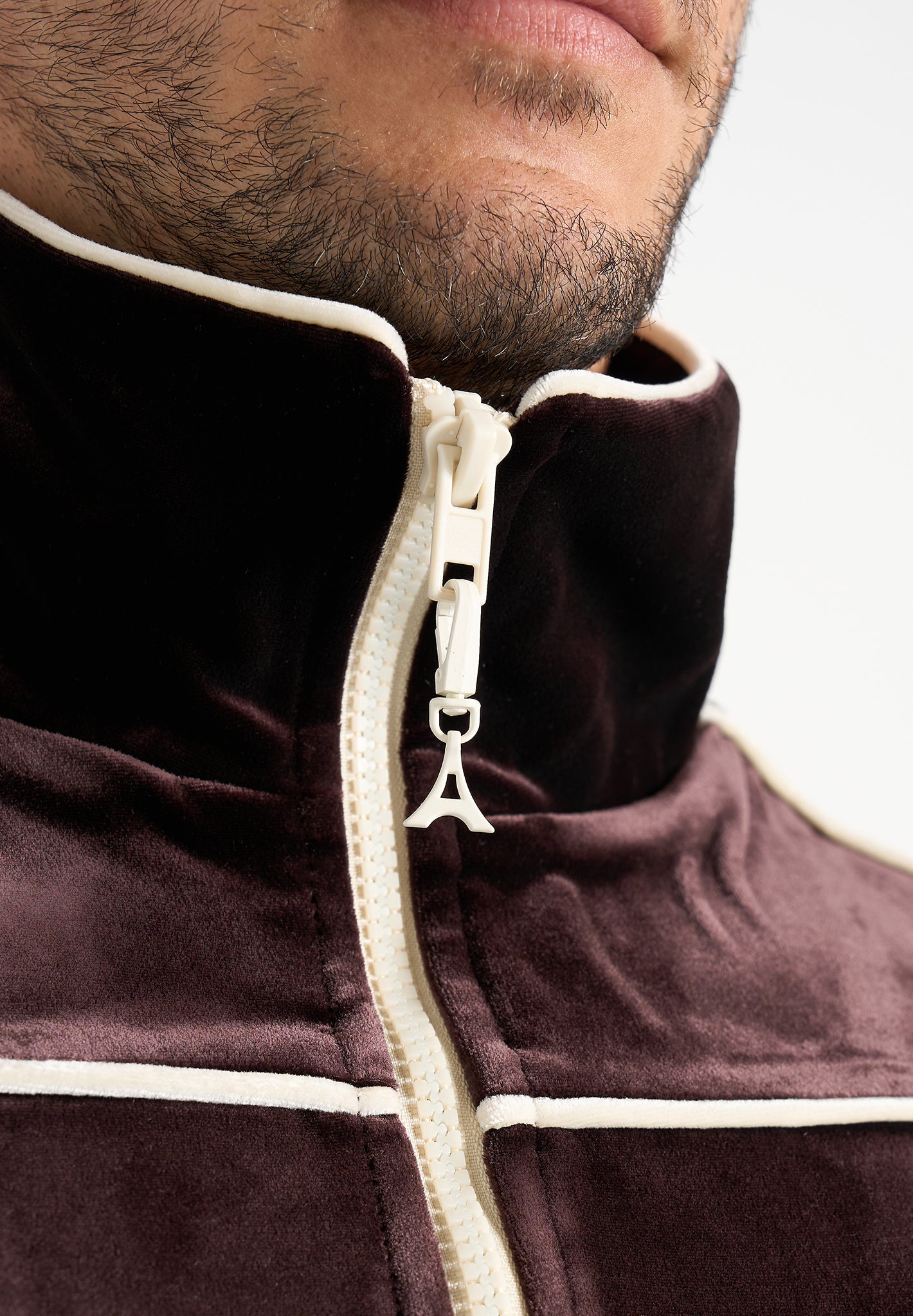 Eiffel Velour Track Jacket - Brown