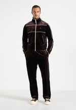 Eiffel Velour Track Jacket - Brown