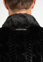 David - Plush Cable Embossed Jacket - Black