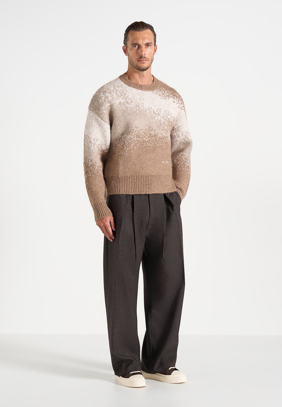 Yani - Ombré Wool Crewneck Sweater - Beige