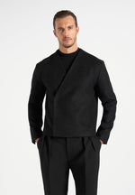 Loris - Kimono Minimal Wool Jacket - Black