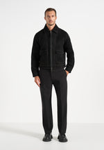 Vince - Suede Contrast Stitch Jacket - Black