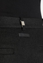 Dorian - Herringbone Brushed Wool Pleated Trousers - Black