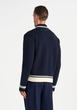 Julien - Classic Combed Cotton Knit Cardigan - Navy