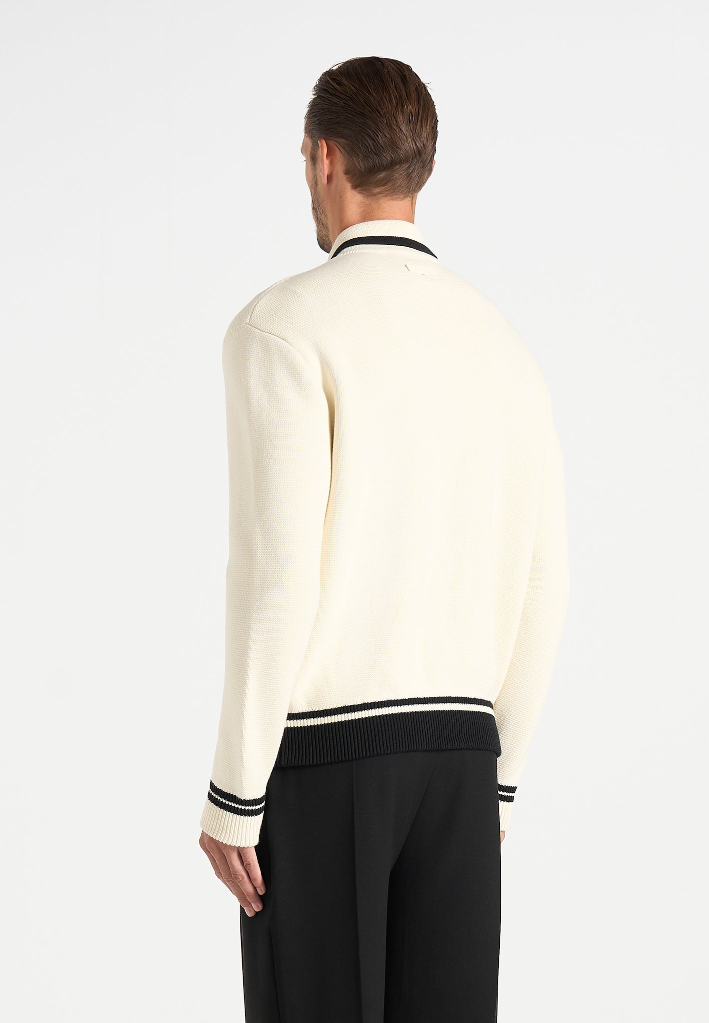 Julien - Classic Combed Cotton Knit Cardigan - Cream
