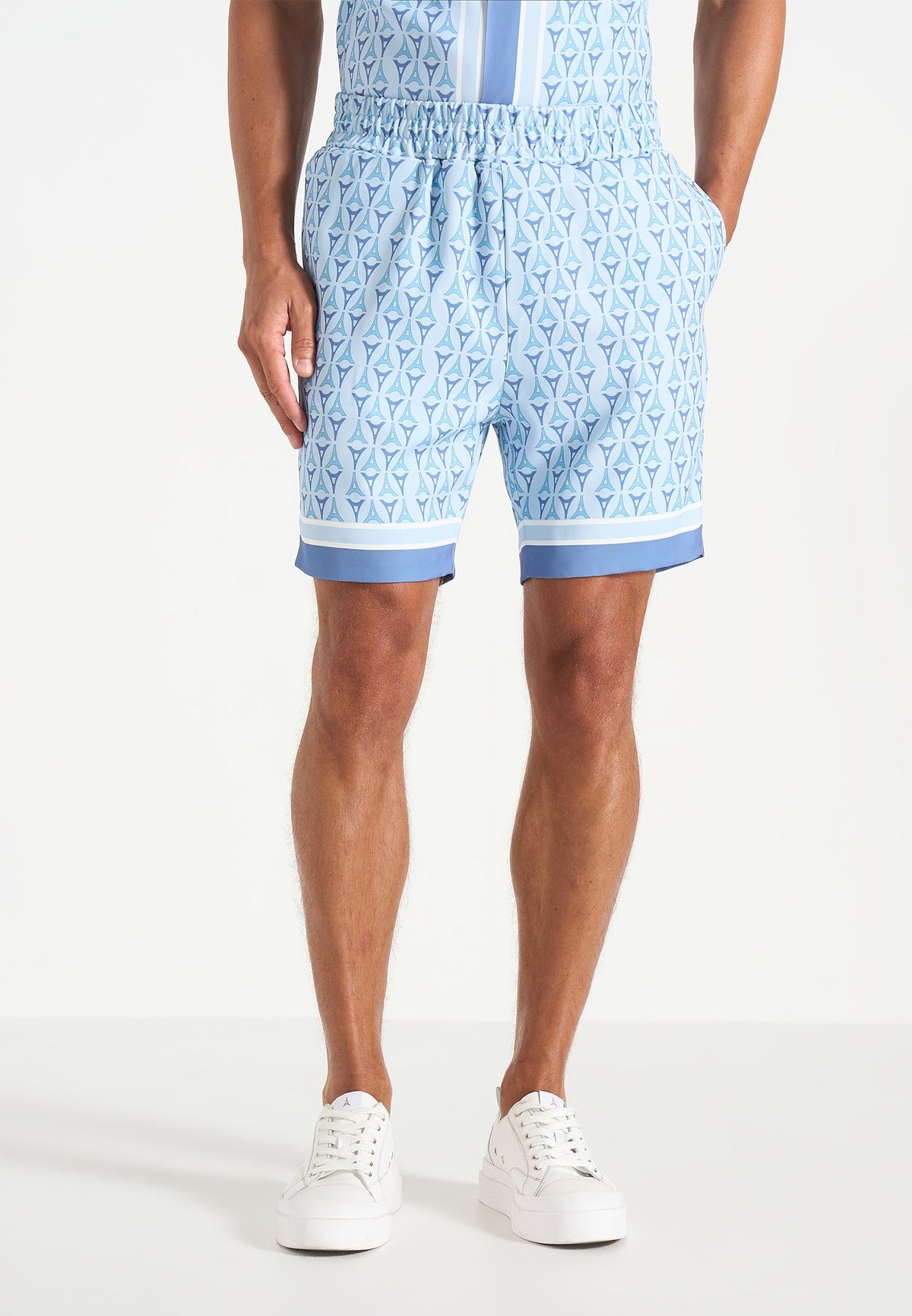 Eiffel Monogram Shorts - Blue