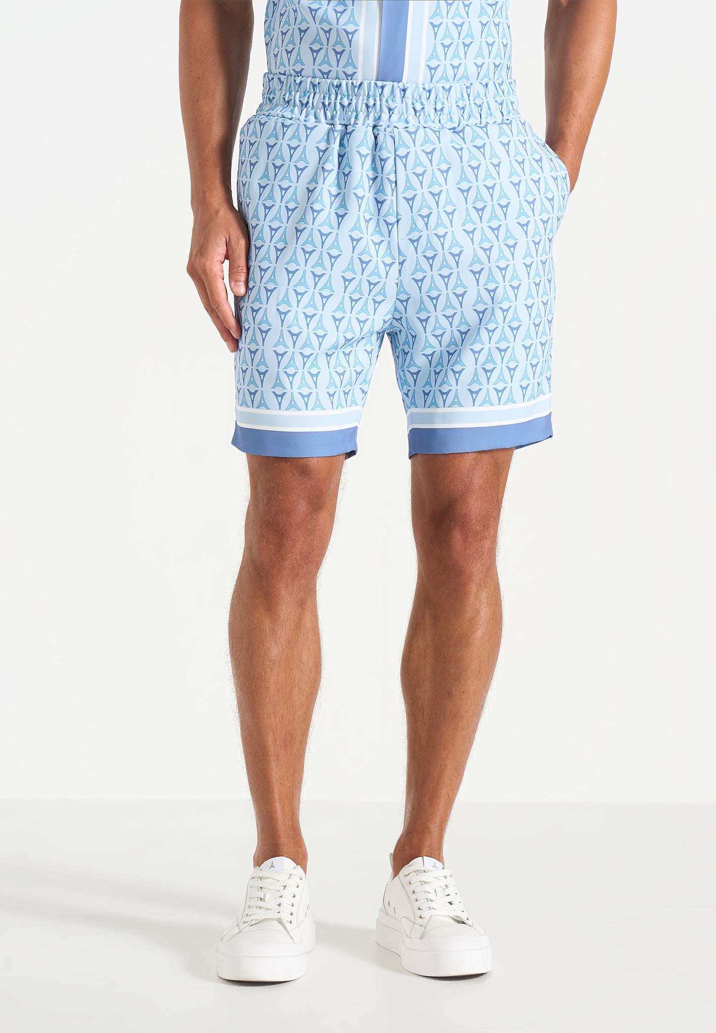 Eiffel Monogram Shorts - Blue