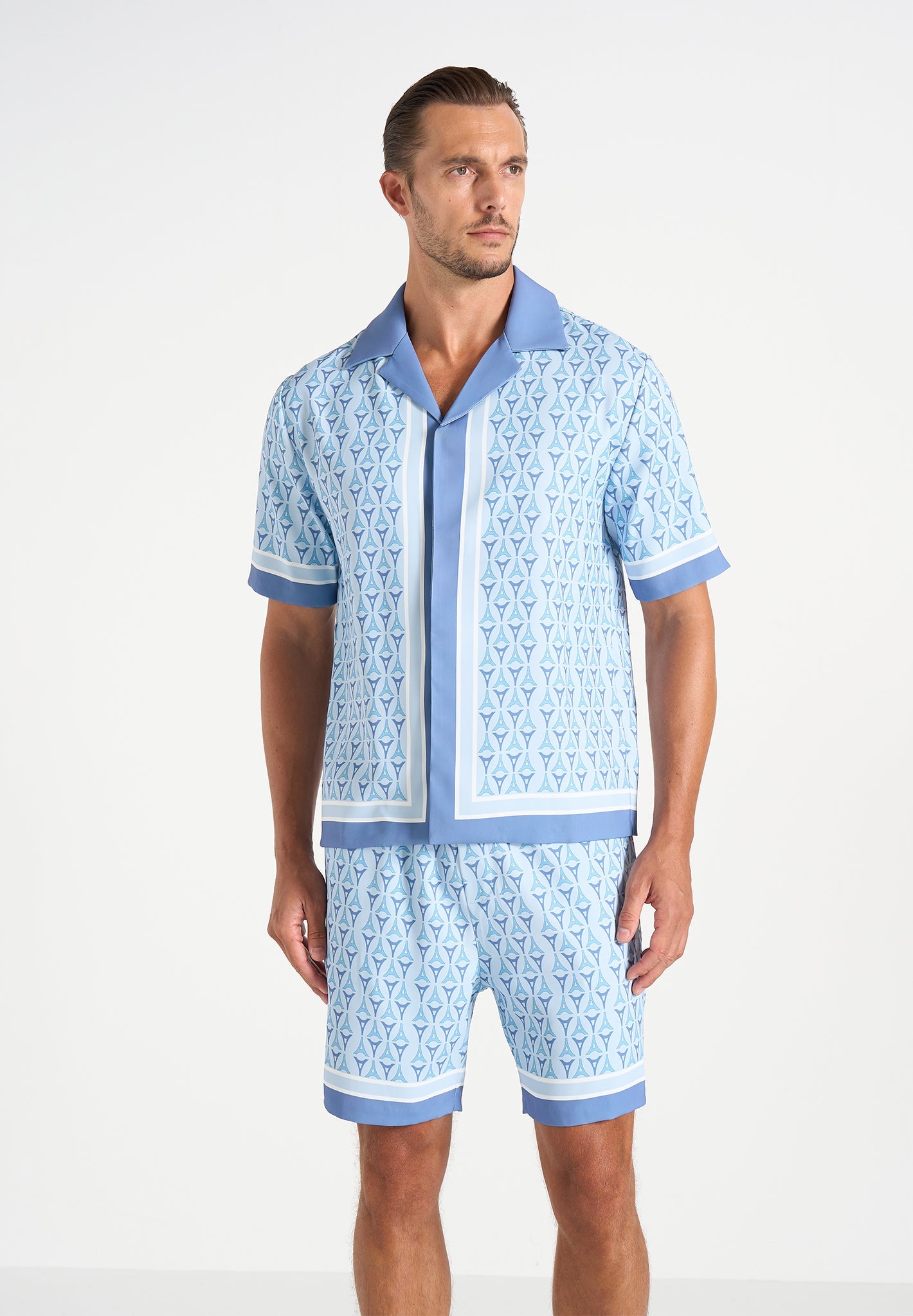 Eiffel Monogram Resort Shirt - Blue
