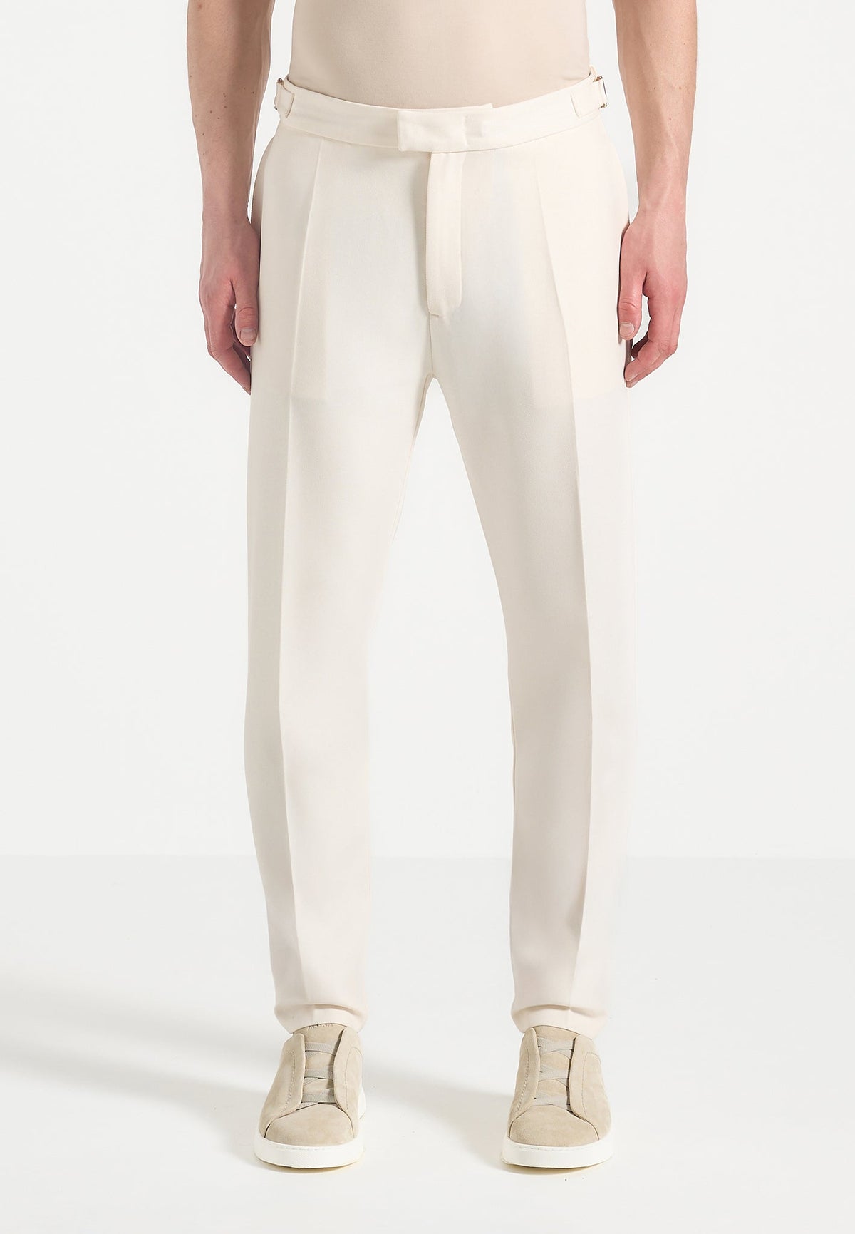 Hubert - Slim Fit Tailored Trousers - Off White