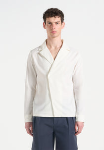 Alban - Satin Double Breasted Shirt - White