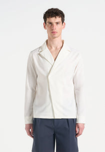 A⁠lban - Satin Double Breasted Shirt - White