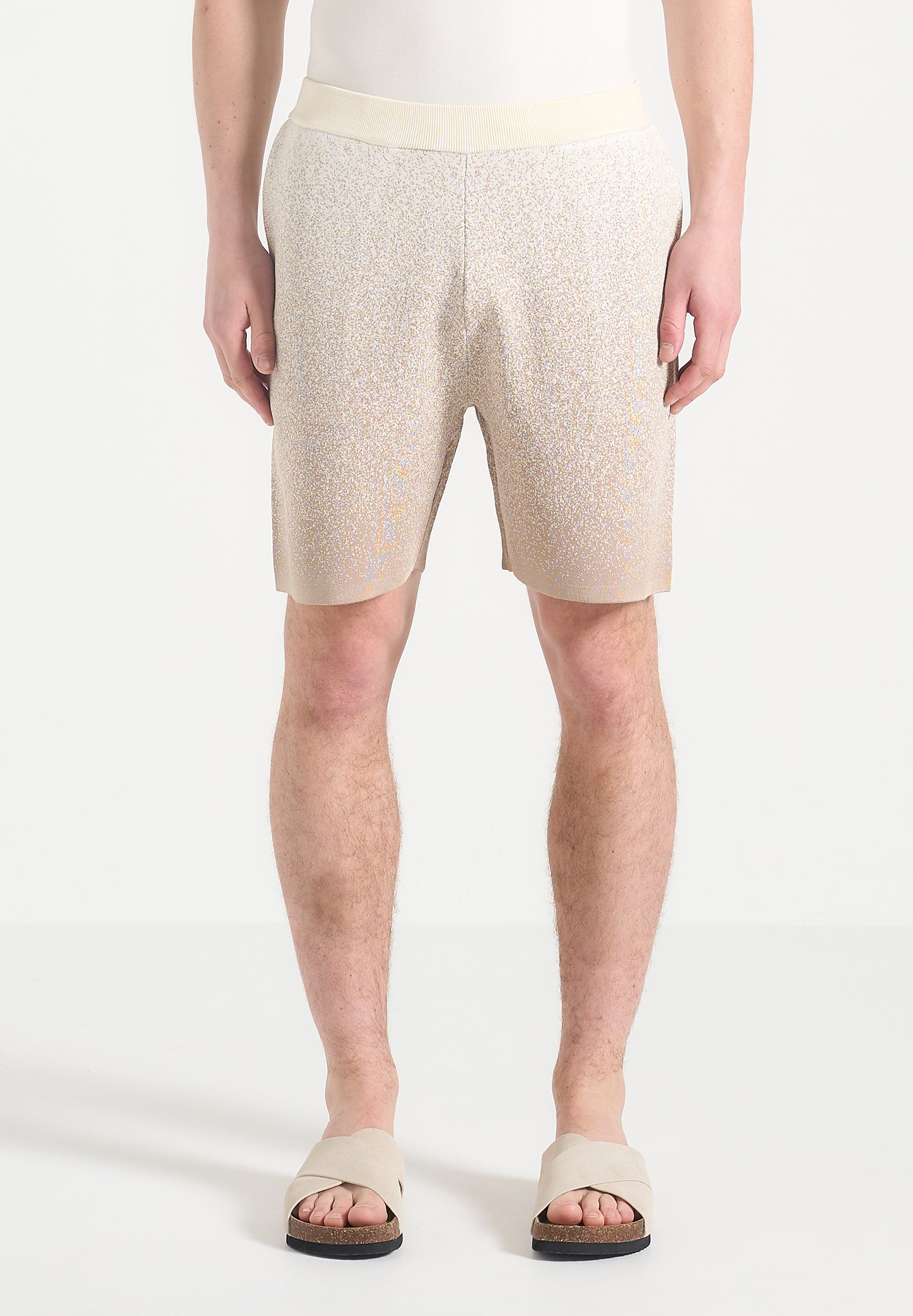 ombre-knit-shorts-beige-white