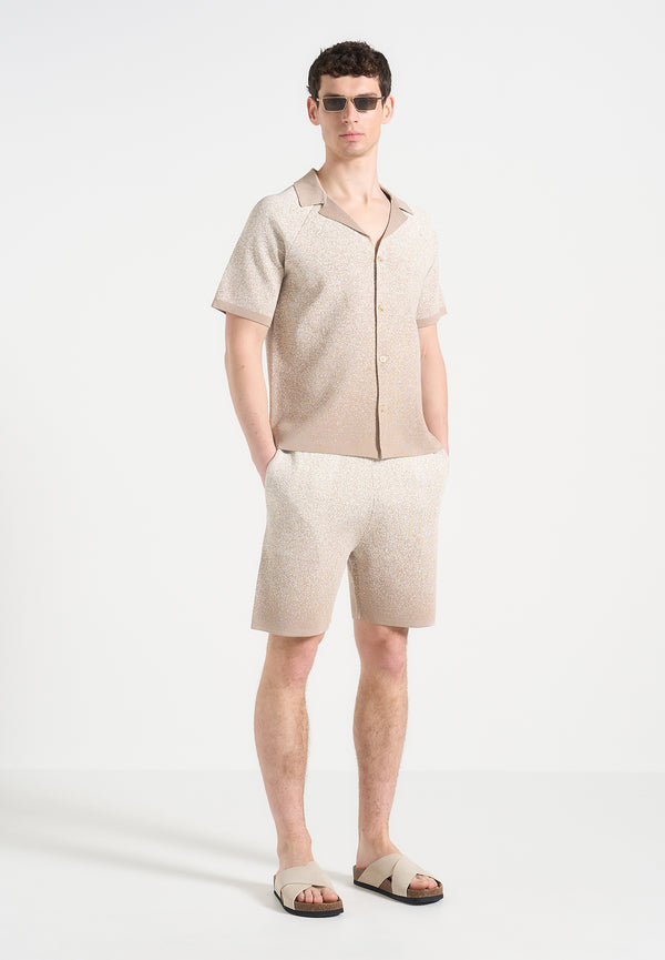 Martial - Ombré Knit Revere Shirt - Beige/White