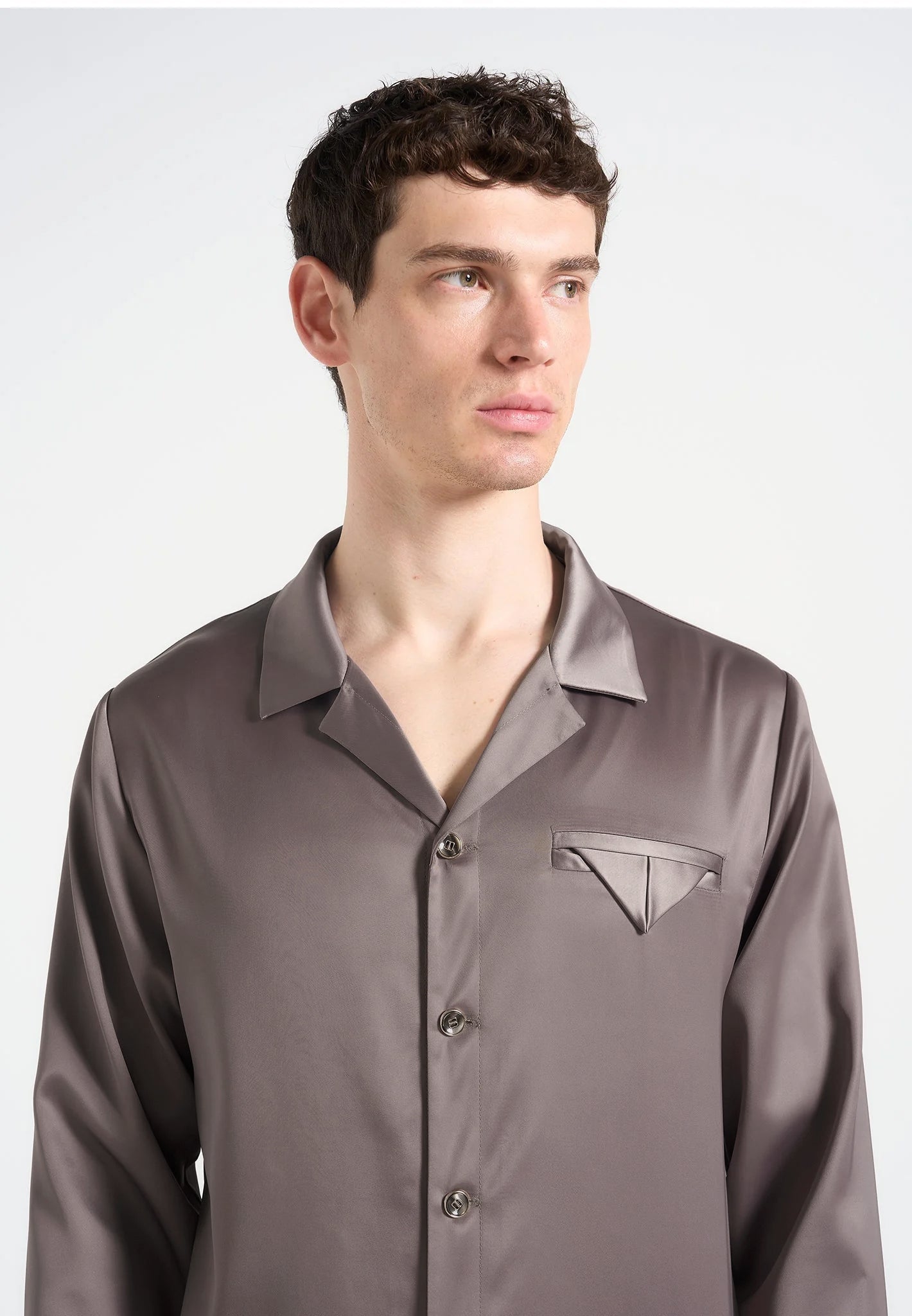 Constant - Satin Overshirt - Taupe